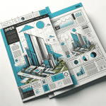 Architekturplan mit Stadtbild