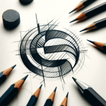 Volleyballskizze mit Stiften