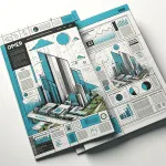 Architekturplan mit Stadtbild