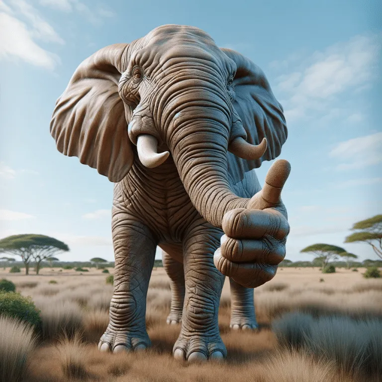 Elefant gibt Daumen hoch