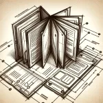 Buch und Bauplanzeichnung