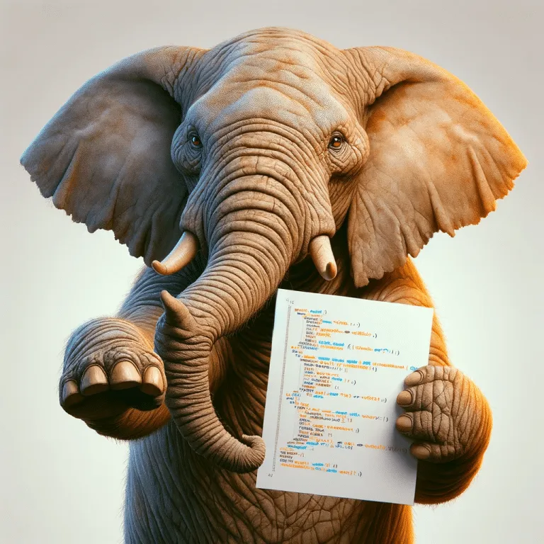 Elefant hält Code