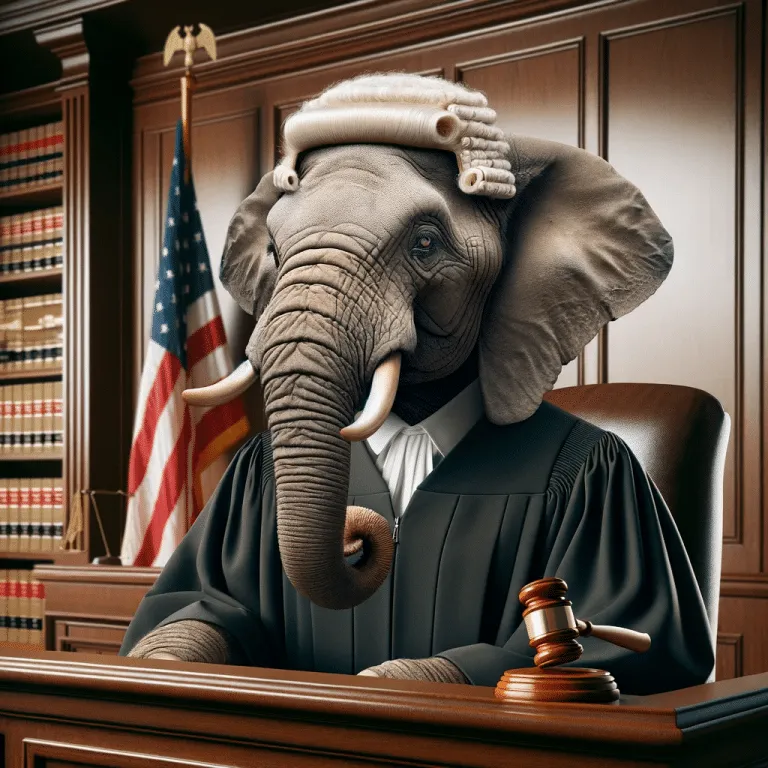 Elefant in Richterrobe